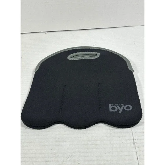 Built NY BYO 3 Bottle Wine Tote Insulated Neoprene Carrier Black Gray MF201