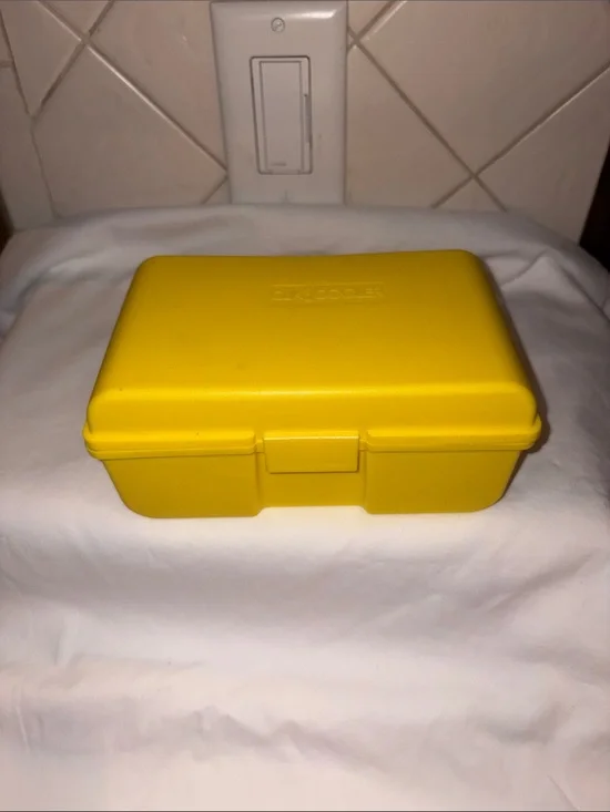 Vintage Yellow Clik Cooler - Mini Container Cooler
