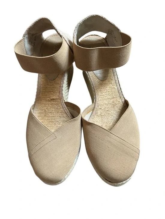 Ralph Lauren Natural Charla‎ Canvas Espadrille Wedge Sandal 10 Old Money Coastal