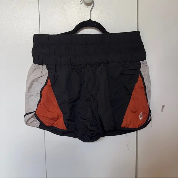 FP Movement by Free People Black with Rust and Light Gray Athletic Shorts