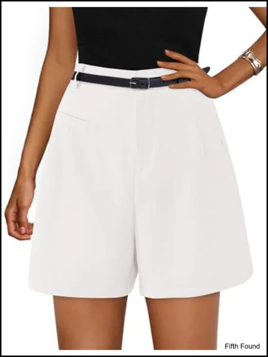 High Waisted Wide Leg Dressy Shorts with Pockets Summer Business Casual Work