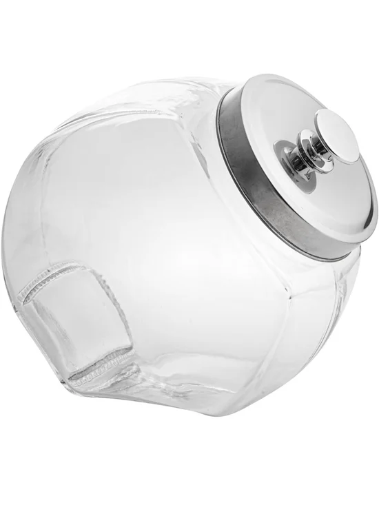 Glass Pantry Jar with Silver Lid - Clear