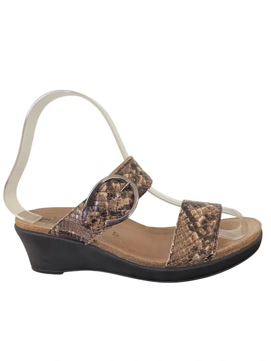 Women's Mephisto Air Relax  Snakeskin Print Wedge Slide Sandals Size 37