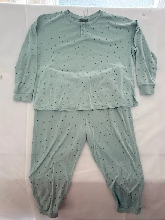 Loft Sleep Women's XXL Pajama Set Long Sleeve Joggers With Pockets, Lounge