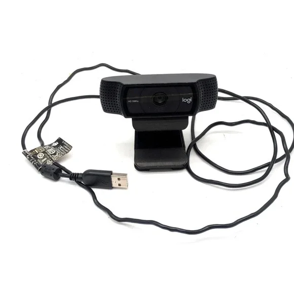 Logitech HD 1080p USB Webcam Built In Microphone Clip Mount for PC Mac Tested