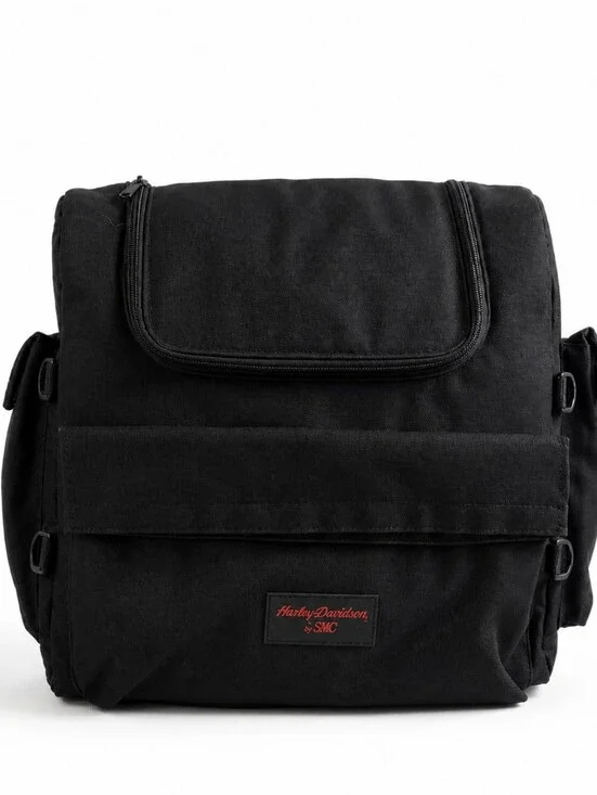 Harley Davidson By SAC‎ Sissy Bar Backrest Black Canvas Duffle Bag.
