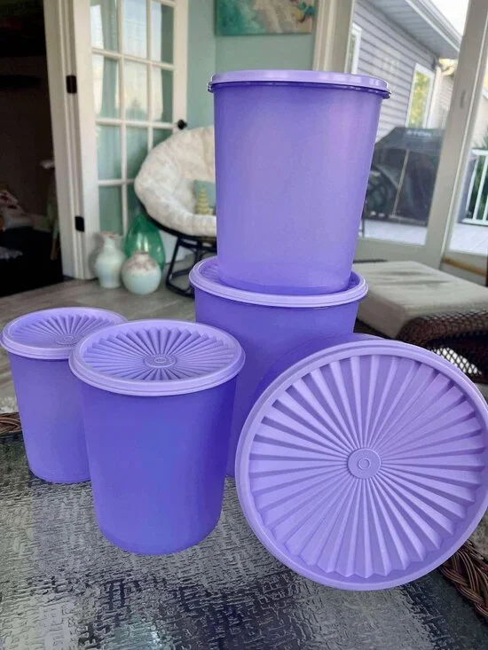 Tupperware Purple Canister Set