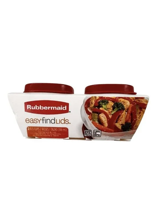 2 Pack RUBBERMAID Easy Find Lids Food Storage Containers 0.5 Cup (4 oz) 118 ml