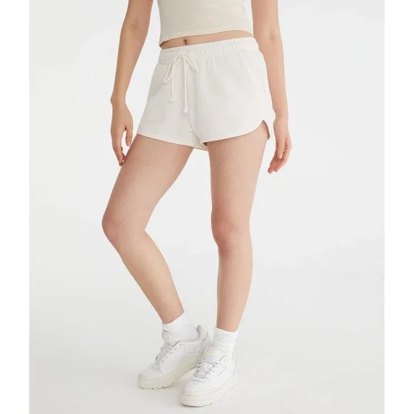 Champion‎ Womens White Dolphin Hem Athletic Shorts Small M5686S Zip Pocket