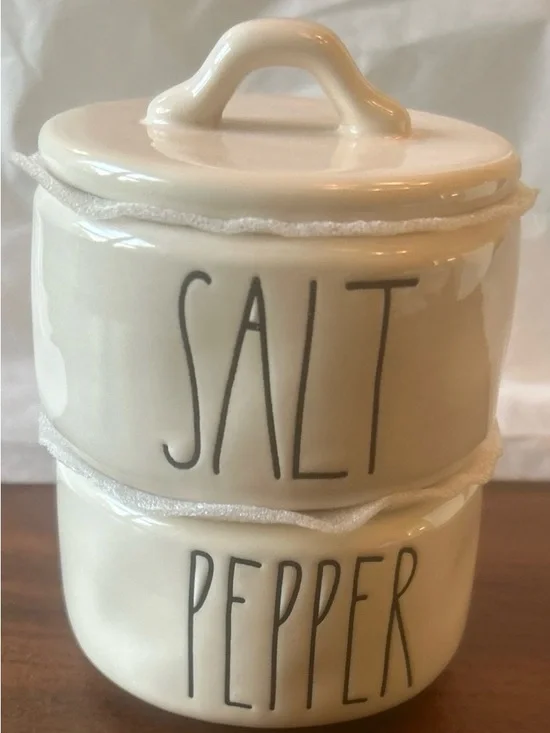 NEW Rae Dunn Artisan Collection Salt & Pepper Cellars w/Lid by Magenta Farmhouse