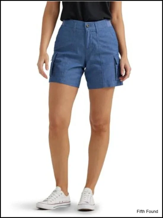 Relaxed Fit Cargo Shorts with Flex Waistband and Stretch Cotton Blend