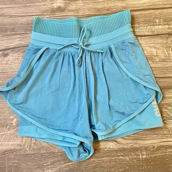 Gymshark Geo mesh two in one shorts in blue‎ size xs