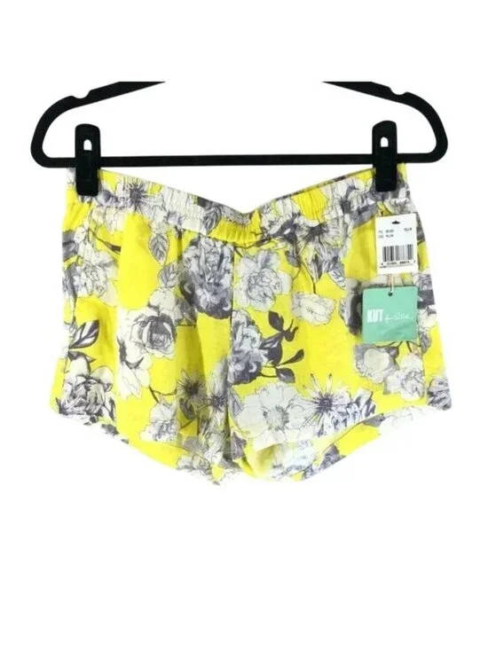 Kut from the Kloth Stitch Fix Jansen Printed Linen Shorts Floral Yellow 4