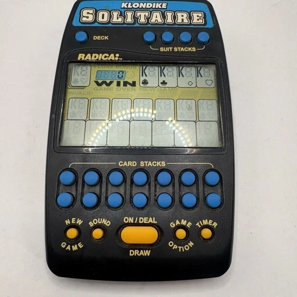 Klondike Solitaire Radica Model 2320 Electronic Handheld Game Big Screen TESTED