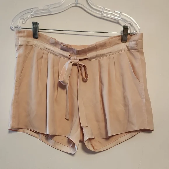Ramy Brook Cream Silk Paperbag Shorts Sz 8