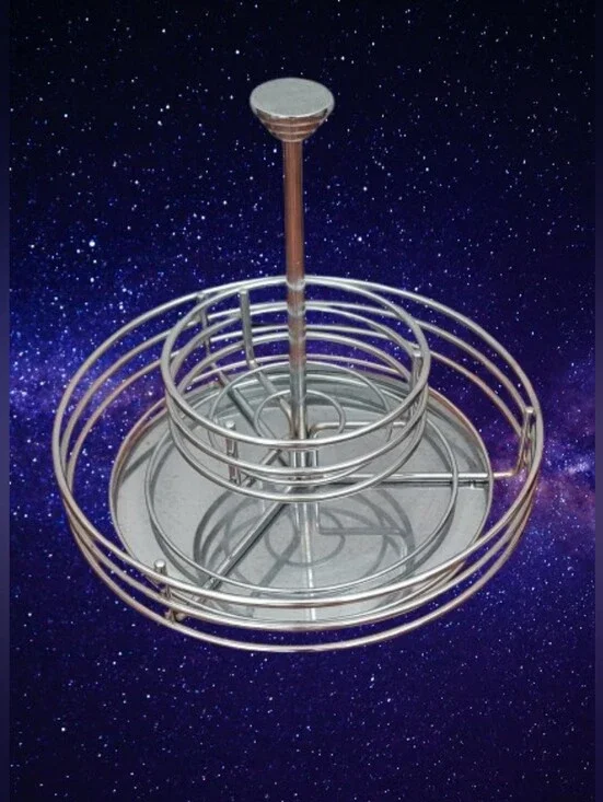 Crate & Barrel Tiered Revolving Metal Spice Rack, Round, 409-472