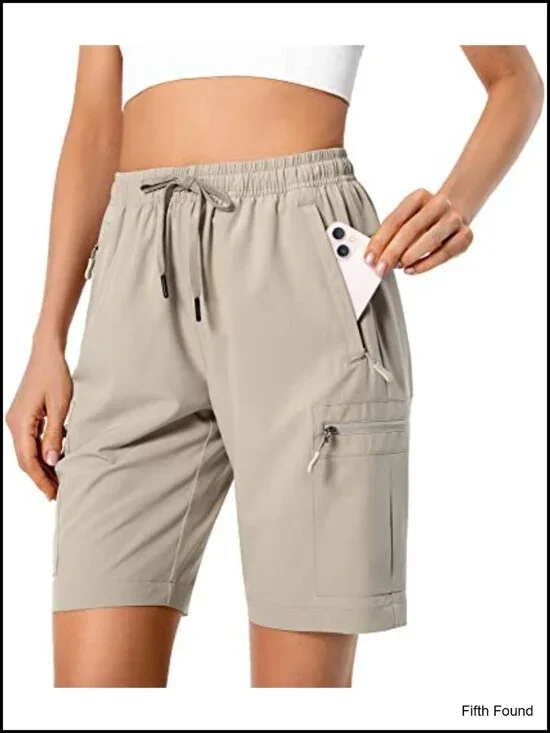 Lightweight Hiking Cargo Shorts Quick Dry Athletic Shorts with 5 Zipper Pockets