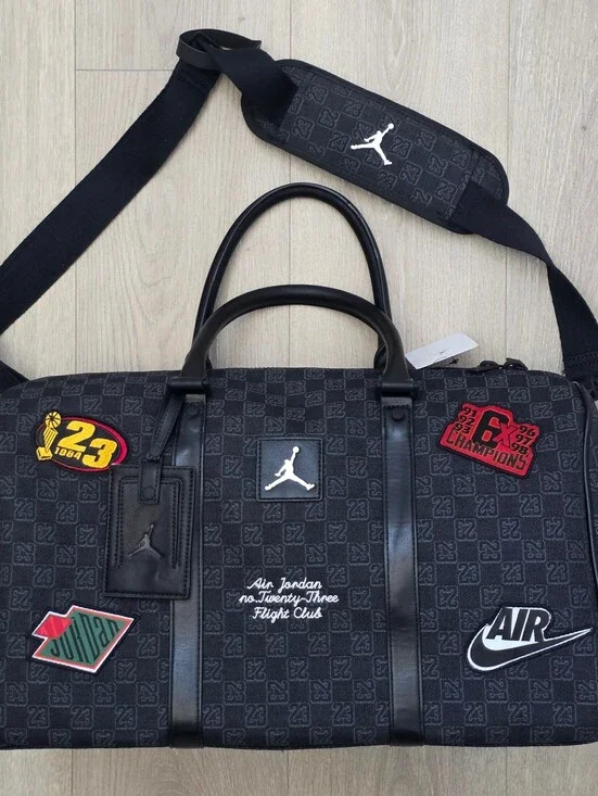 Nike Jordan Monogram Champion Luxury 25L Travel Duffle Bag MM9157-023 Size M NWT