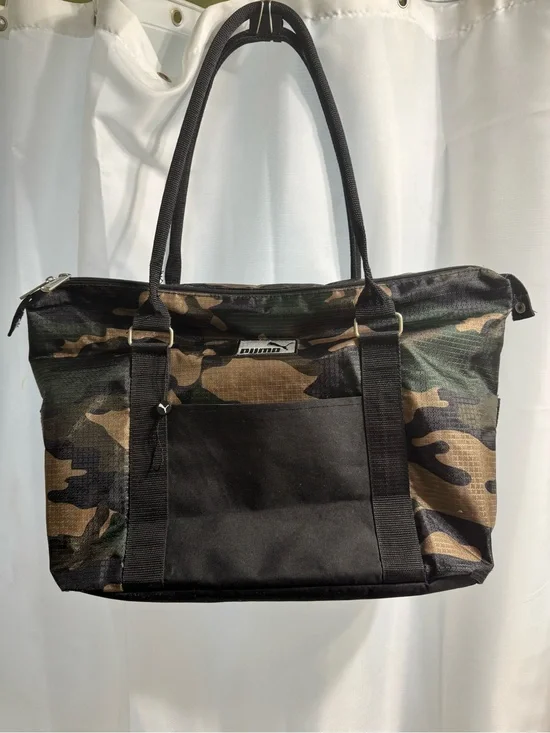 PUMA Evercat Jane Camo Tote Bag - Black & Green