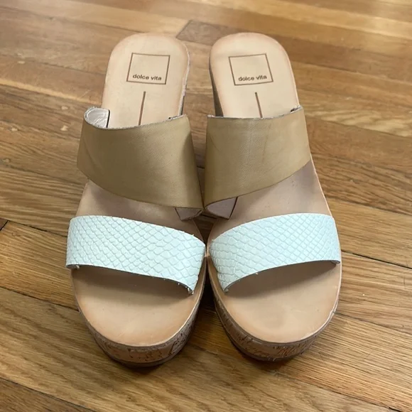 Dolce Vita Neutral Cork Wedges