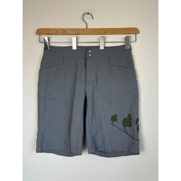 REI Co-op Womens Gray Hiking Shorts Size 12 UPF 50 Quick Dry Outdoor Trail Leaf