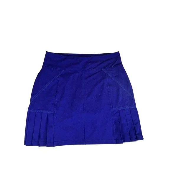 Athleta Under Par Pleated Tennis Skort Purple Size‎ M Back Zip Pocket Golf