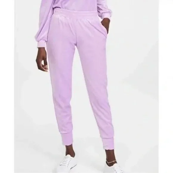 NWT Generation Love Ivy Velour Jogger Sweatpants Lilac Purple Pink XS