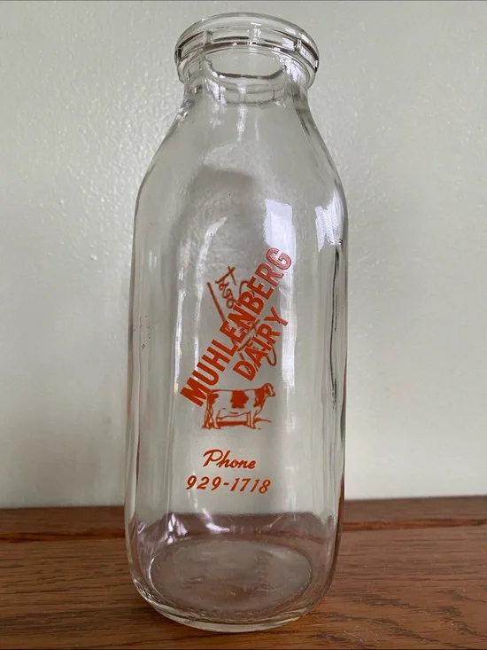 Mulenberg Dairy Pint Vintage Milk Bottle