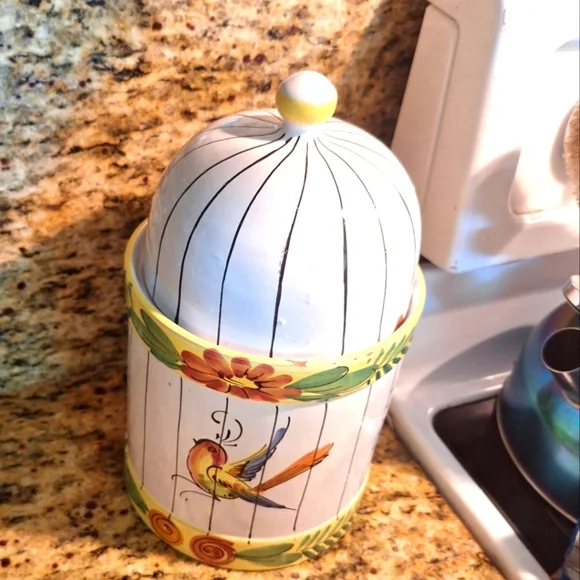 Italian Handpainted Biscuit canister