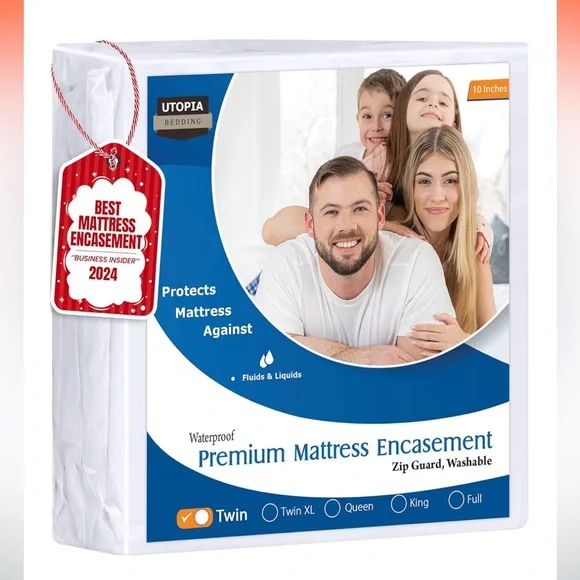 Mattress‎ Encasement TWIN 8” Waterproof Bed Bug Proof Zip Guard