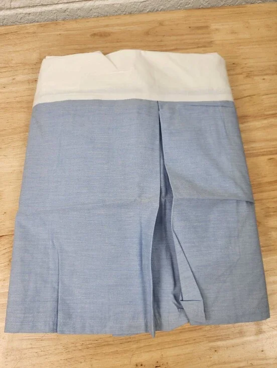 Pottery Barn Kids Blue Chambray Crib Bed Skirt Blue 28