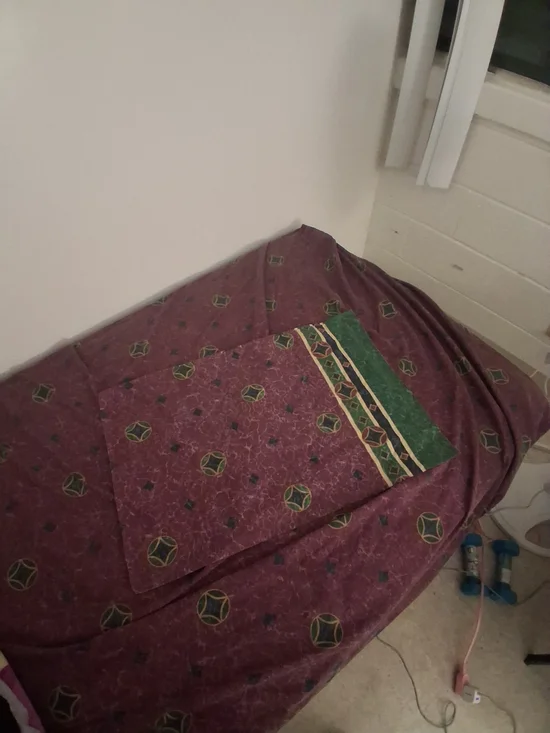 80s Maroon Queen Bedding Geometric Style