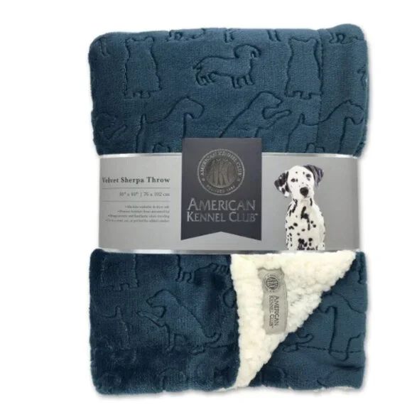 American Kennel Club Premium Velvet Sherpa Pet‎ Blanket  | NWT