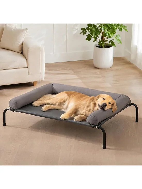 Large Elevated Cooling Dog Bed - Raised Cot for Large Dogs, Portable