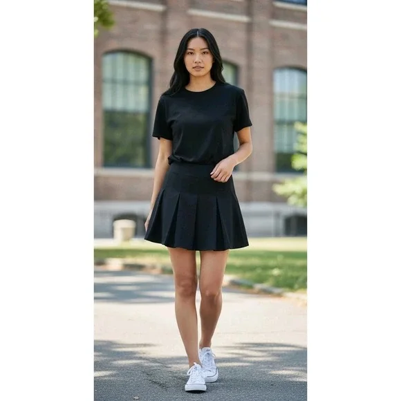 Abercrombie & Fitch Black Pleated Skort Preppy Tennis Y2K Pickleball Girly SZ S