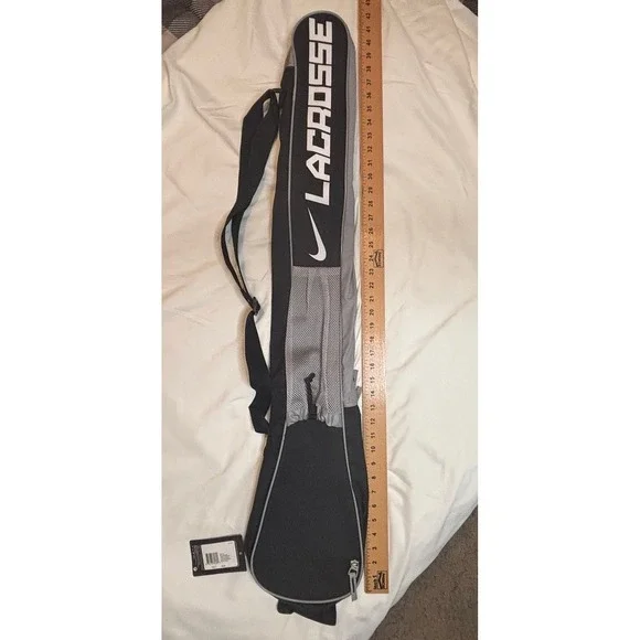 Nike Lacross Stick Bag Black & Silver Duffle w/ Shoulder Strap & Extra Storage