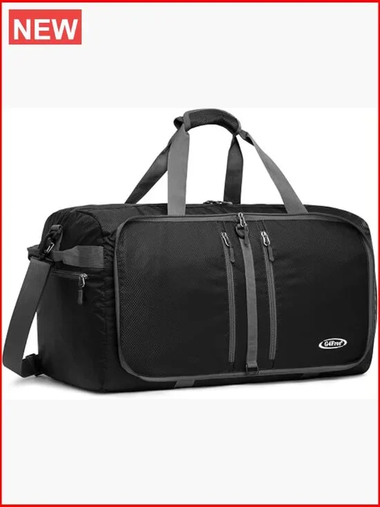 Foldable Duffel Bag, Water-Repellent Travel Backpack, Lightweight Carry-On for