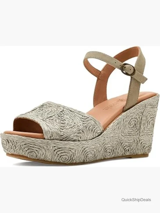 Gentle Souls by Kenneth Cole Nevio Wedge Sandals - Raffia & Leather