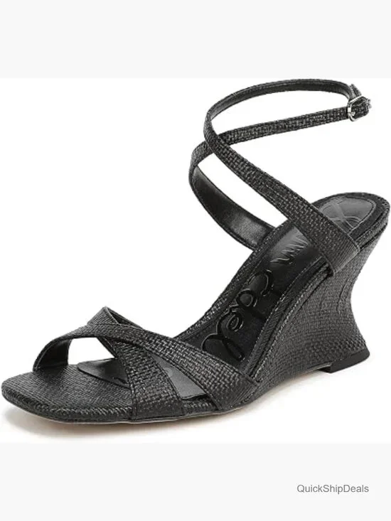 Strappy Ankle Strap Wedge Sandals - 3 Inch Heels - Day to Night
