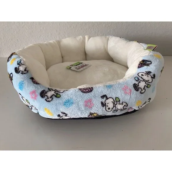 Peanuts‎ Snoopy Small Dog Pet Cozy Cuddler Bed Easter Basket Eggs 19 X 15 X 7”