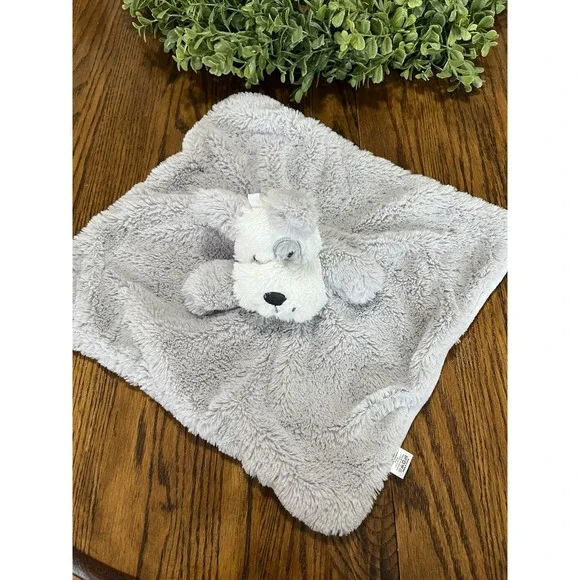 Oobles Gray & White Puppy Dog Baby Blanket‎ Plush 14