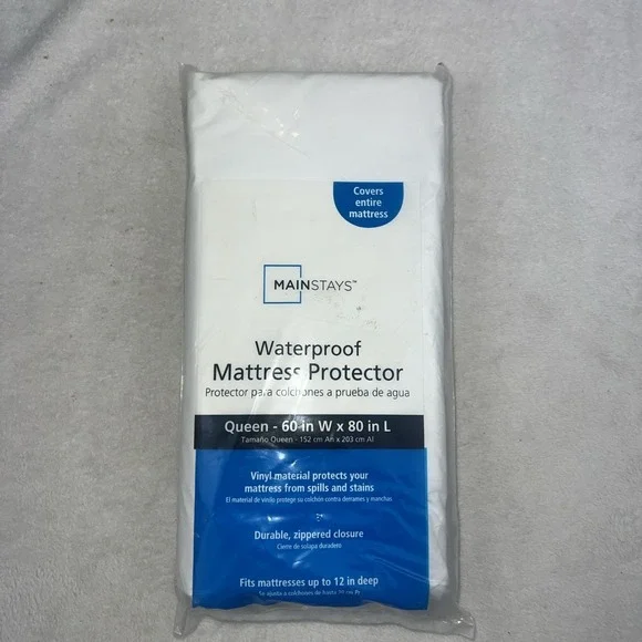 Mainstays Vinyl Zippered Waterproof‎ Mattress Proctector Queen 60X80