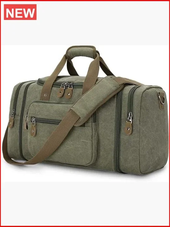 Canvas Duffle 60L Weekender Overnight Bag Travel Luggage