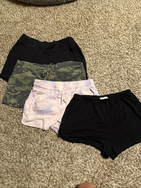 Women's Black and Pink Tie-Dye Lounge Shorts - Unbranded