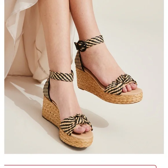 On 34th Women's Nihari Knot Wedge Sandals nwt #17