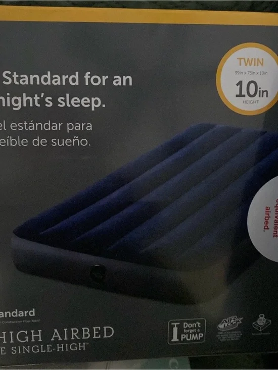 Standard Twin High Airbed - Navy Blue