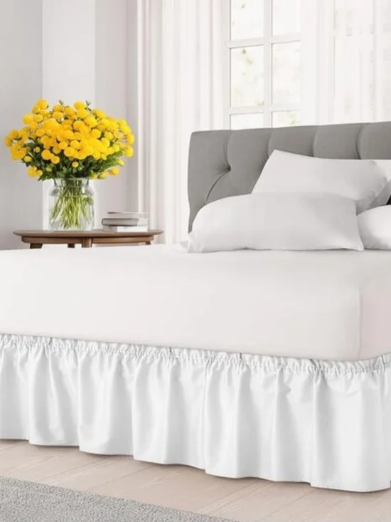 White Ruffled Bed Skirt - Classic Home Bedding