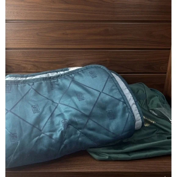 Nikken KenkoTherm Travel Pad Blue Quilted Far-Infrared Technology 71x36 with Bag