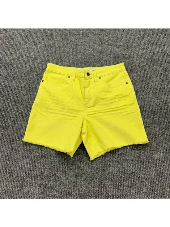 Carve Designs Oahu Citron Corduroy Cut Off Frayed Hem Shorts Preppy Womens sz 6