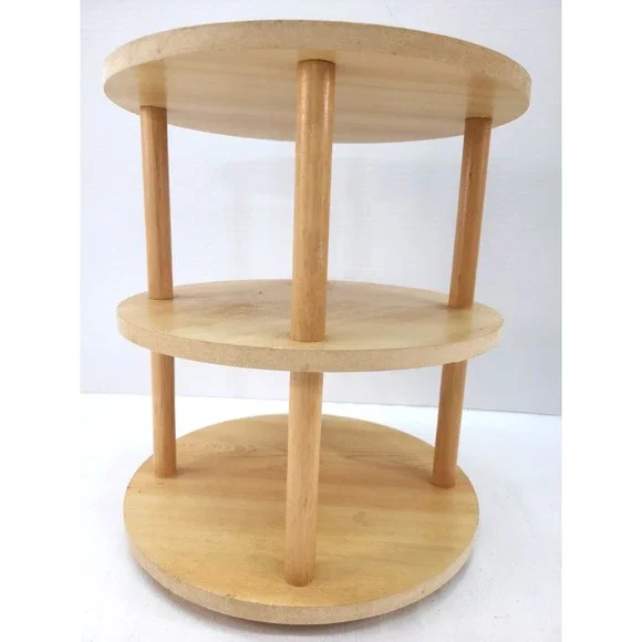 Spice Rack Mug Cabinet Lazy Susan Wood Multi Tier 10.25
